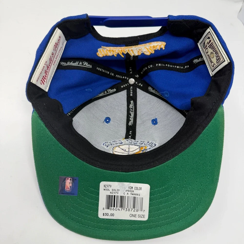 Mitchell &‎ Ness Golden State Warriors Snapback Hat Blue Hardwood Classics NZ979